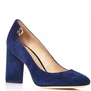 Tory Burch Elizabeth Suede High Block Heel Pumps Size 8.5